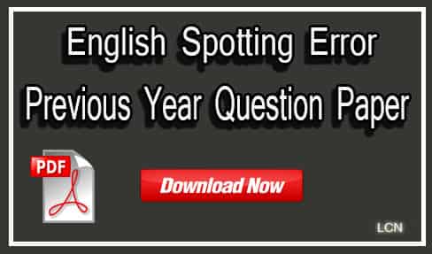 English Spotting Error Previous Year Question Paper