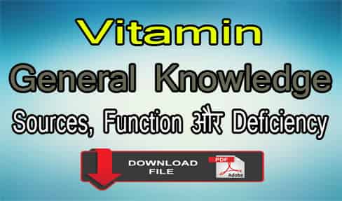 Vitamin General Knowledge