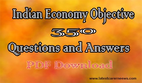 Indian Economy Objective Questions