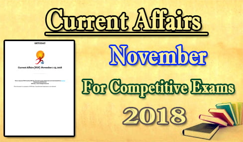 Current Affairs November 2018