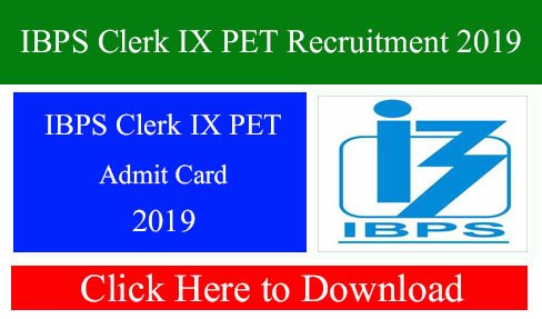 IBPS Clerk IX PET Recruitment 2019