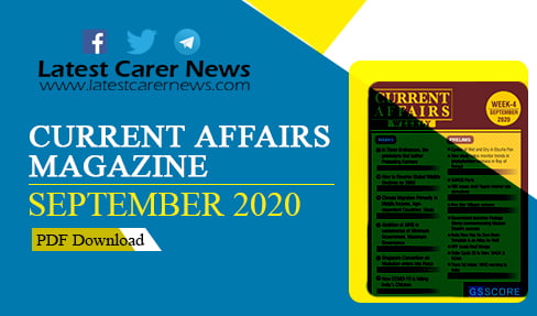 Weekly Current Affairs Magazine September 2020