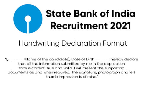 Handwriting Declaration For SBI