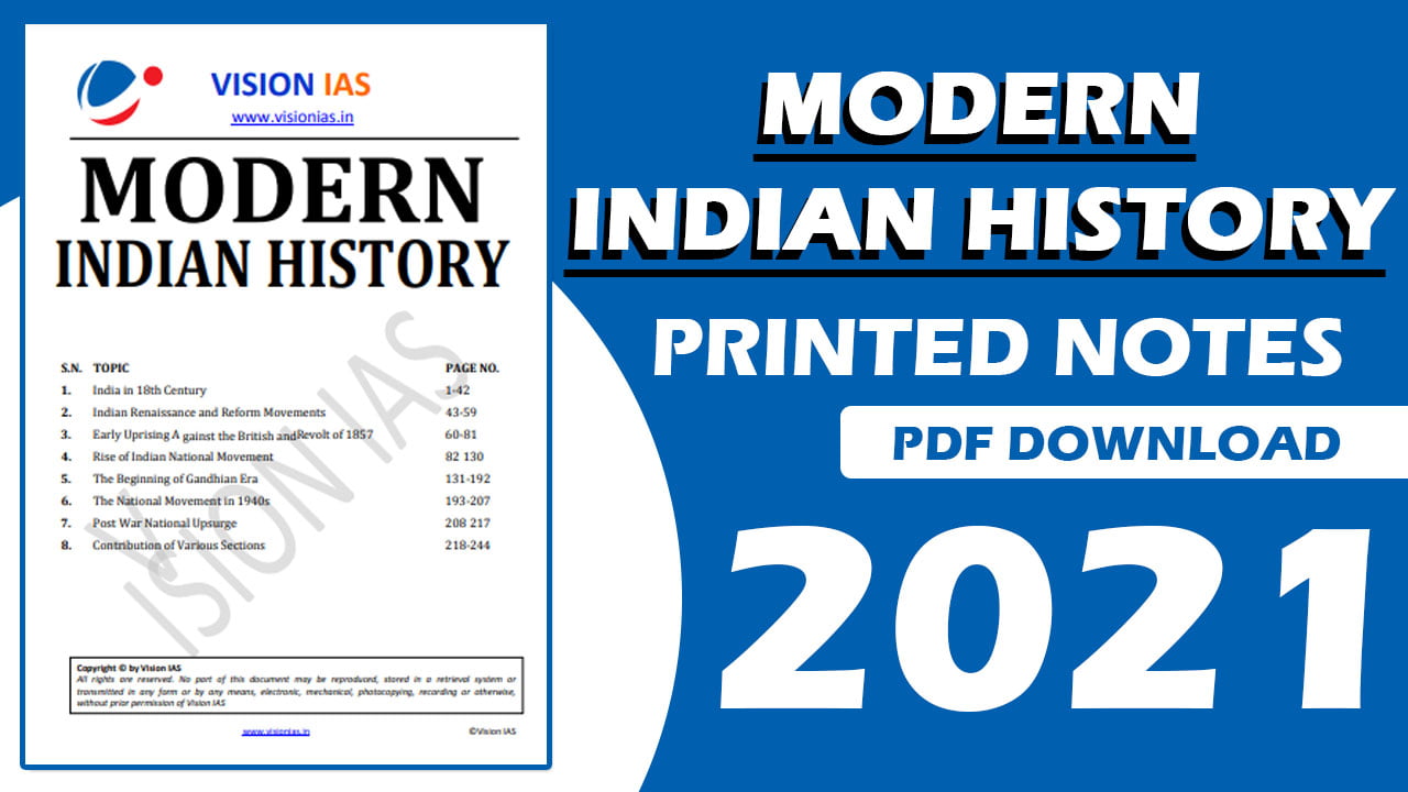 Modern Indian History 2021