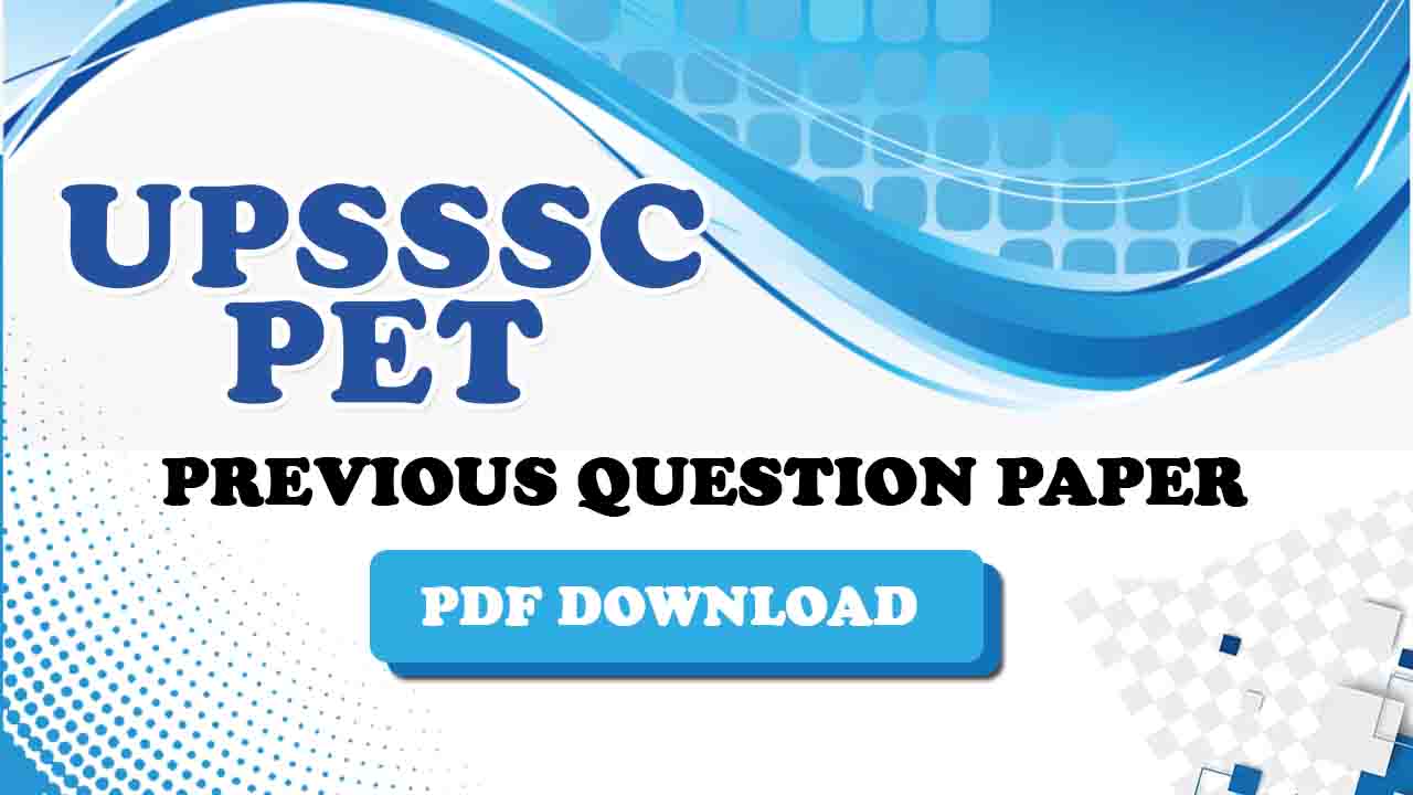 UPSSSC PET Previous Question Paper