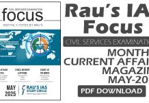 Rau’s IAS Focus Monthly Magazine May 2025 PDF Rau's IAS Focus May 2025