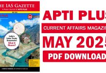 Apti Plus Monthly Current Affairs Magazine May 2025 PDF Apti Plus Magazine May 2025