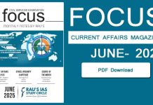 Rau’s IAS Focus Monthly Current Affairs Magazine June 2025 Rau's IAS Focus Magazine June 2025