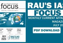 Rau’s IAS Focus Monthly Current Affairs Magazine July 2025 Rau's IAS Magazine July 2025