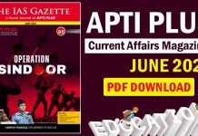 Apti Plus Monthly Current Affairs Magazine June 2025 PDF Apti Plus Magazine June 2025