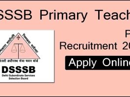 DSSSB Primary Teacher PRT Recruitment 2025
