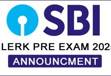 SBI Clerk Pre Exam 2025 Date Announced SBI Clerk Pre Exam 2025